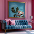 Load image into Gallery viewer, Vintage Tropical Motel and Palm Trees Wall Art Print