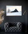 Load image into Gallery viewer, Vintage Barn in a Snowy Landscape Painting Wall Art