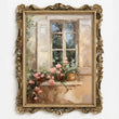 Load image into Gallery viewer, Vintage French Country Window with Flowers Wall Art Print