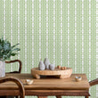 Load image into Gallery viewer, Ruth Road Green Hearts and Stripes Retro Wallpaper