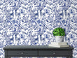 Load image into Gallery viewer, Abberely Mews Victorian Blue Toile Wallpaper