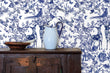 Load image into Gallery viewer, Abberely Mews Victorian Blue Toile Wallpaper