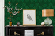 Load image into Gallery viewer, Green botanical Victorian wallpaper