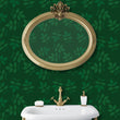 Load image into Gallery viewer, Green botanical Victorian wallpaper