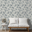 Load image into Gallery viewer, Blue and white boho paisley peel and stick wallpaper.