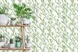 Load image into Gallery viewer, Green botanical peel and stick wallpaper
