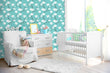 Load image into Gallery viewer, Blue Victorian floral peel and stick wallpaper