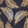 Load image into Gallery viewer, Boho black and gold leaves dark wallpaper