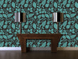 Load image into Gallery viewer, Botanical Wallpaper, Dark Wallpaper, Peel and Stick Wallpaper, Leaf Wallpaper, Black Wallpaper, Victorian Wallpaper, Fabric Wallpaper