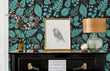 Load image into Gallery viewer, Botanical Wallpaper, Dark Wallpaper, Peel and Stick Wallpaper, Leaf Wallpaper, Black Wallpaper, Victorian Wallpaper, Fabric Wallpaper