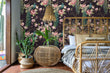 Load image into Gallery viewer, Antique Chinoiserie black and pink peacock peel and stick wallpaper