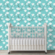 Load image into Gallery viewer, Blue Victorian floral peel and stick wallpaper