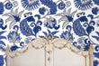Load image into Gallery viewer, Blue Chinoiseries peel and stick wallpaper