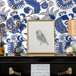 Load image into Gallery viewer, Blue Chinoiseries peel and stick wallpaper