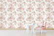 Load image into Gallery viewer, Victorian pink roses floral peel and stick wallpaper