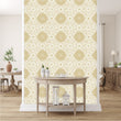 Load image into Gallery viewer, Gold floral peel and stick wallpaper