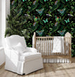 Load image into Gallery viewer, Victorian butterfly botanical dark peel and stick wallpaper