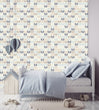 Load image into Gallery viewer, Grey Scandinavian geometric peel and stick wallpaper