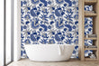 Load image into Gallery viewer, Blue Chinoiseries peel and stick wallpaper