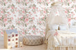 Load image into Gallery viewer, Victorian pink roses floral peel and stick wallpaper