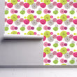 Load image into Gallery viewer, Pink and green floral girl's room peel and stick wallpaper
