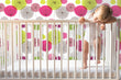 Load image into Gallery viewer, Pink and green floral girl's room peel and stick wallpaper