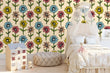 Load image into Gallery viewer, Girls nursery floral peel and stick wallpaper