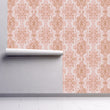 Load image into Gallery viewer, Victorian antique pink damask peel and stick wallpaper