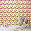 Load image into Gallery viewer, Pink and green floral girl's room peel and stick wallpaper