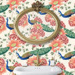 Load image into Gallery viewer, Victorian Asian Chinoiserie Peacock Peel and Stick Wallpaper