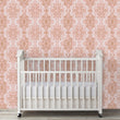 Load image into Gallery viewer, Victorian antique pink damask peel and stick wallpaper