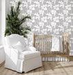 Load image into Gallery viewer, Grey Lily Flower Peel and Stick Wallpaper