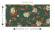 Load image into Gallery viewer, Green and orange Victorian floral peel and stick wallpaper