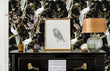 Load image into Gallery viewer, Chinoiserie antique botanical peacock dark peel and stick wallpaper