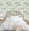 Load image into Gallery viewer, Botanical watercolor peel and stick wallpaper