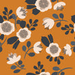 Load image into Gallery viewer, Vintage retro orange floral peel and stick wallpaper