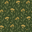 Load image into Gallery viewer, Green Victorian dark floral wallpaper