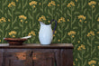 Load image into Gallery viewer, Green Victorian dark floral wallpaper