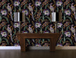 Load image into Gallery viewer, Black Chinoiseries Victorian bird peel and stick wallpaper