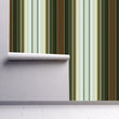 Load image into Gallery viewer, Mid-Century Modern striped brown and green peel and stick wallpaper