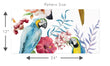 Load image into Gallery viewer, Mid-Century Modern tropical bird and flowers fabric peel and stick wallpaper