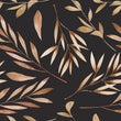 Load image into Gallery viewer, Black and gold leaves peel and stick wallpaper