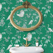 Load image into Gallery viewer, Victorian Chinoiseries bird dark floral fabric blend peel and stick wallpaper