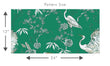 Load image into Gallery viewer, Victorian Chinoiseries bird dark floral fabric blend peel and stick wallpaper