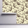 Load image into Gallery viewer, Victorian pheasants illustrated fabric blend peel and stick wallpaper