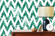Load image into Gallery viewer, Geometric palm leaves tropical fabric peel and stick wallpaper