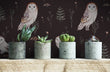 Load image into Gallery viewer, Peel and stick woodland owl dark wallpaper