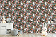 Load image into Gallery viewer, Rabbit woodland botanical girl's room fabric blend peel and stick wallpaper