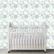Load image into Gallery viewer, Blue geometric fabric blend peel and stick wallpaper