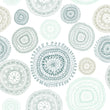 Load image into Gallery viewer, Blue geometric fabric blend peel and stick wallpaper